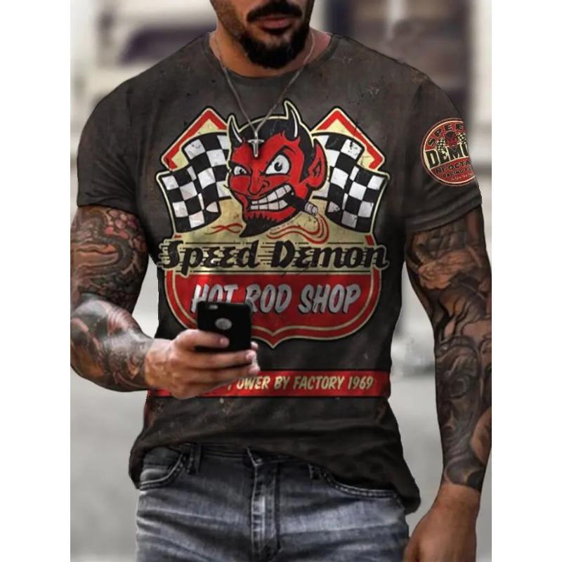 Men's Tshirt Lemans Car Vintage Pattern T shirts Summer Oversized Casual Tees Short Sleeve Tops Men Clothing