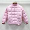 Girls' Pink Korean-Style Winter Baseball Jacket - Cotton Padded, Lightweight, Thick Kids' Coat.