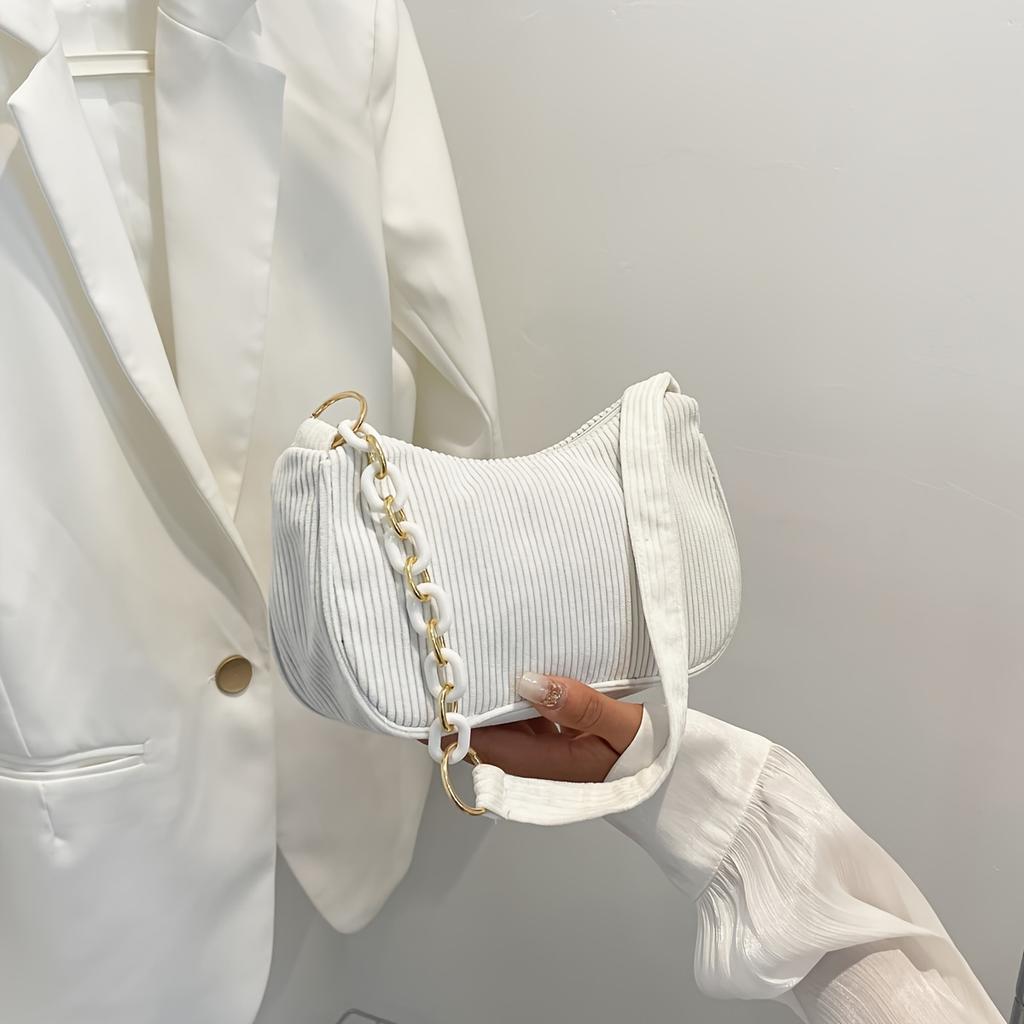 Shoulder Bag, Solid Color Crossbody, Hand-Held Canvas Bag for Teenager