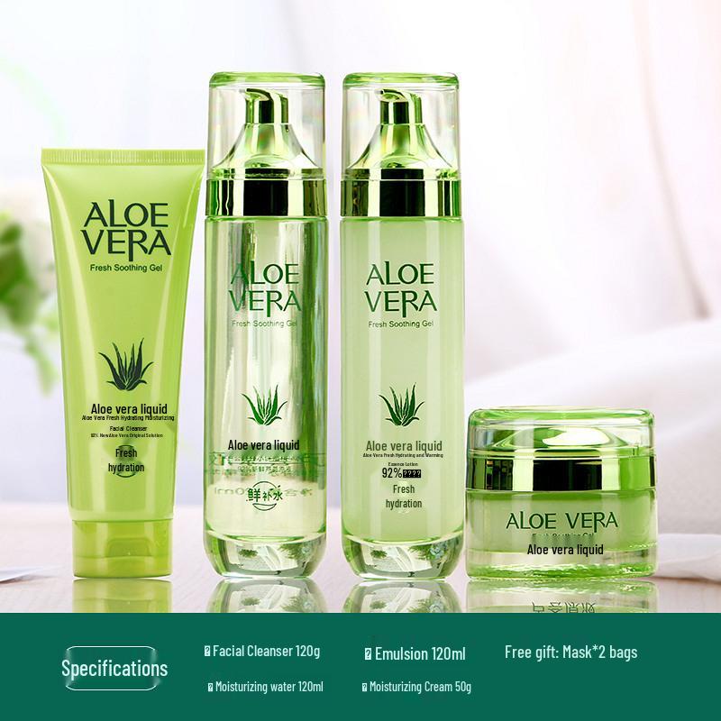 Korean Aloe Vera Skincare Set: Hydrating & Moisturizing Toner and Emulsion (Multiple Specifications, Free Shipping)