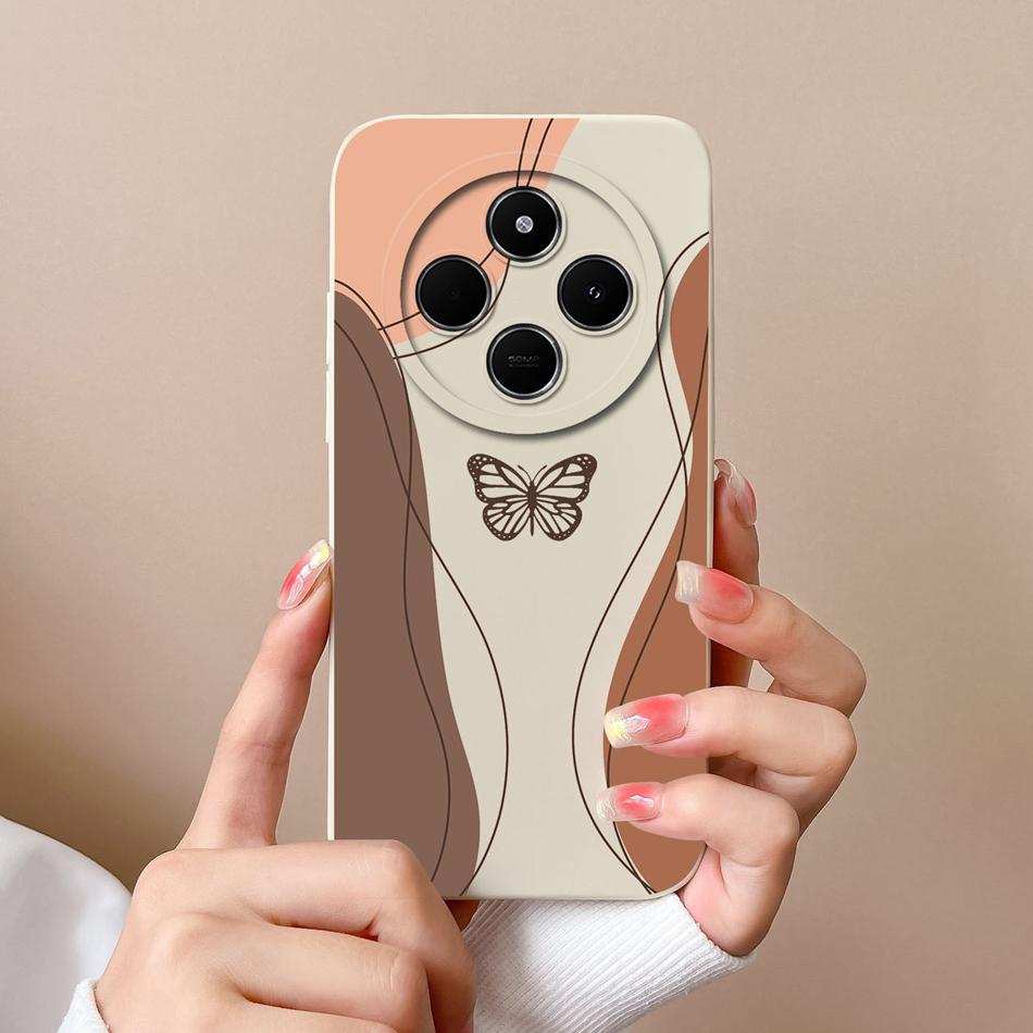 For Xiaomi POCO C75 Case Love Heart Butterfly Back Cover For POCO C 75 4G Phone Housing Soft High Quality Liquid Silicone Fundas