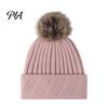 Cozy Knit Hats for Ponytails Winter Knitted Hat Women, Cold Weather Fleece Lined with Pom Fashion Beanies Pom, Chunky Snow Hat, Soft Ribbed