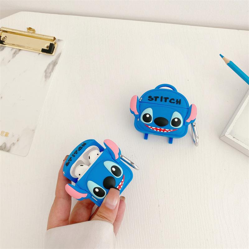 Rucsac Disney Stitch potrivit pentru husă de protecție AirPods Pro căști Bluetooth Apple generația 1/2 husă moale din silicon