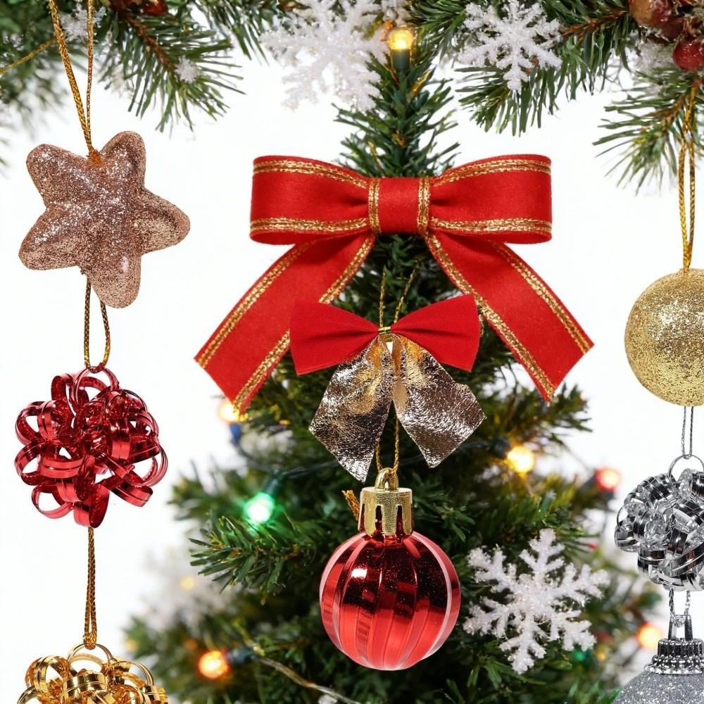 Glitter Christmas Ball Ornament Set Plastic Christmas Hanging Ornaments Home Decoration