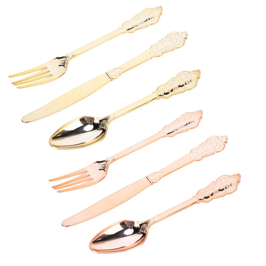 36pcs Plastic Silverware Strong Sturdy Portable Picnic Spoons Fork for Party Festival