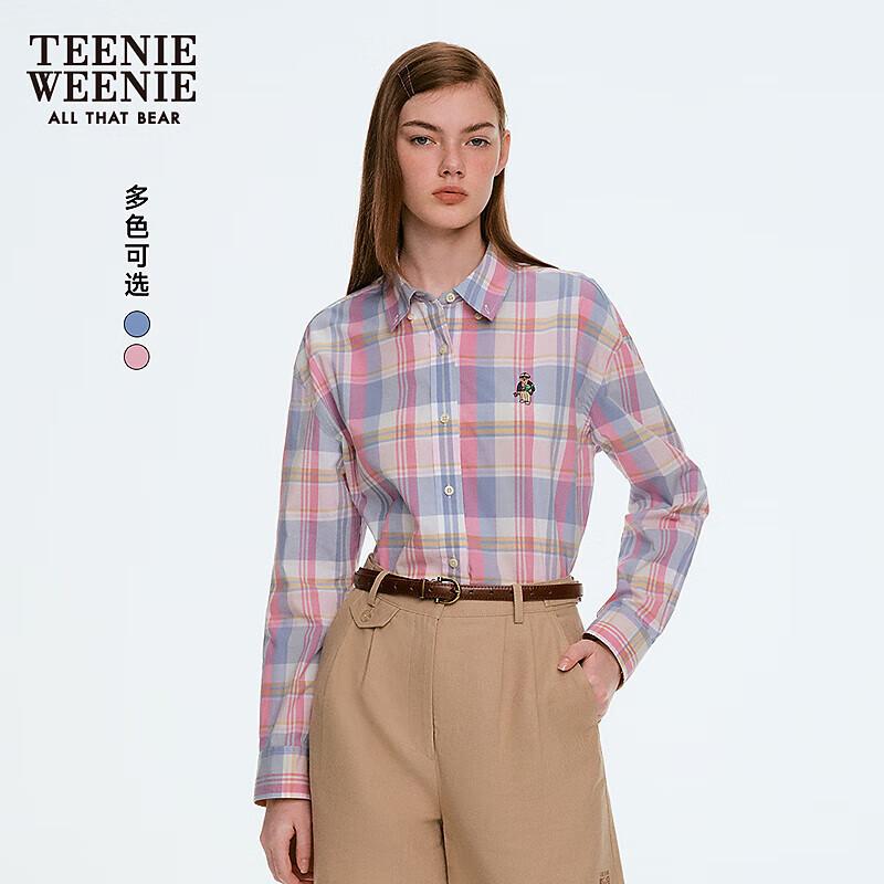 Teenie Weenie Bear Plaid Long Sleeve Shirt M