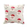 Christmas Santa Plush Cushion Cover With Cartoon Santa Claus Design For Holiday Home Decor