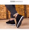 Men's Winter High-Top Velvet-Lined Cotton Shoes for Warmth, Suitable for Middle-Aged and Elderly.