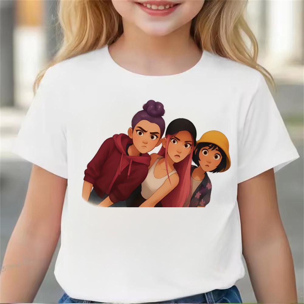 KPop Dämonenjäger Tiger Girls Boys T-Shirt K-Pop Dämonenjäger Kinderbekleidung T-Shirts Niedliches Cartoon-Print T-Shirt Tops