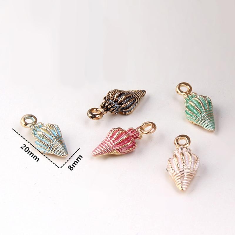 Colorful Alloy Bead Conch Shell Starfish Pendant for Bracelets Necklaces Keychains Handmade Jewelry Making Supplies