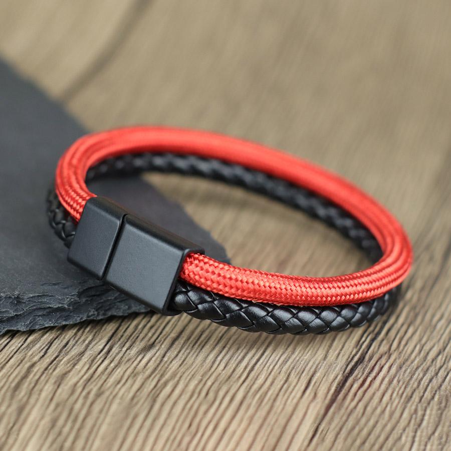 

Noter Fashion Men Bracelet 3 Colors Available Bilayer Wrap Braclet Openable Buckle Leisure Versatile Accessories Pulseria Homme красный