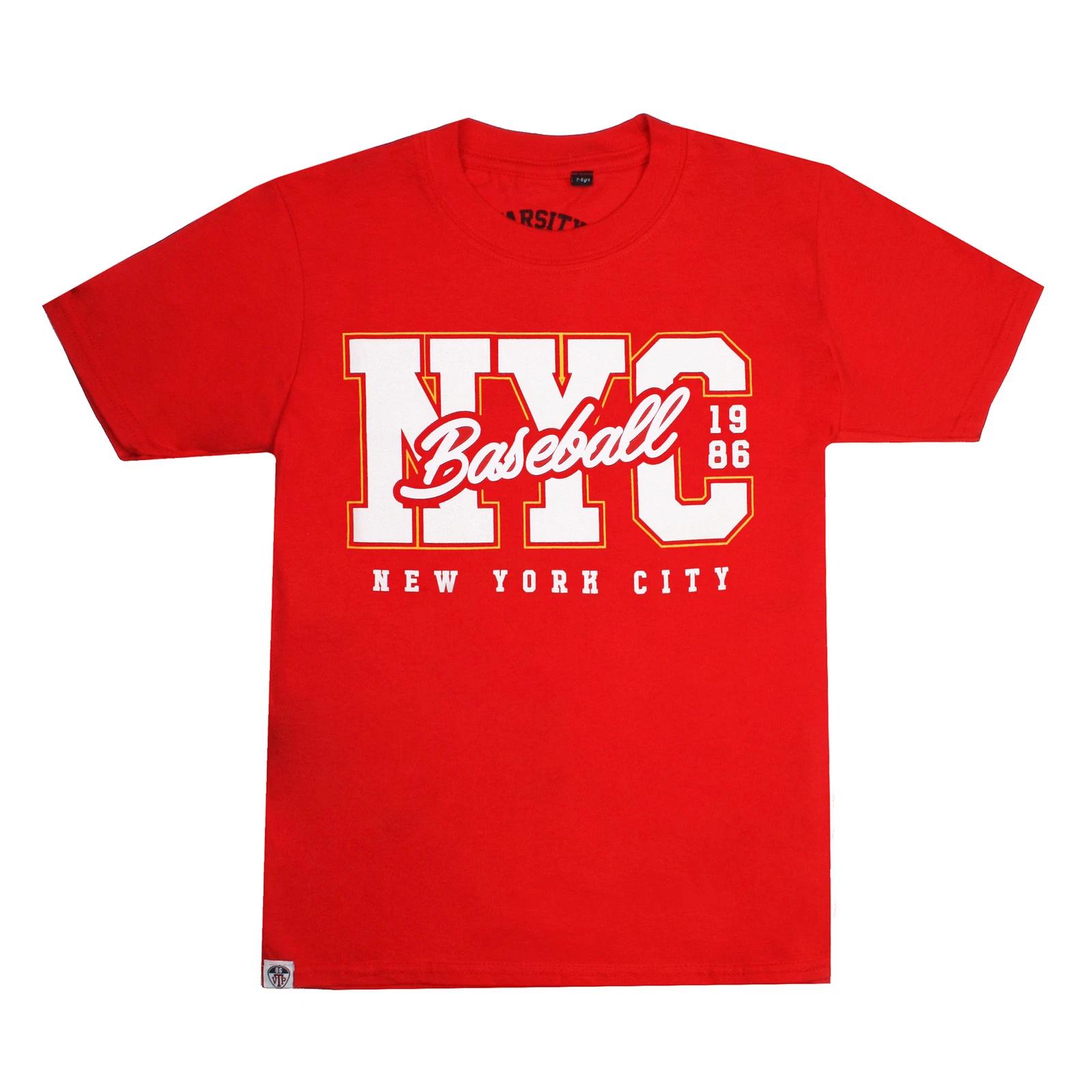 Varsity KIDS Red  NYC Baseball  T-Shirt S