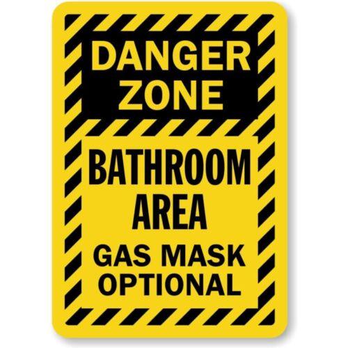 

Bathroom Area Gas Mask Aluminum Weatherproof Sign pAluminum 20x30cm（7.8x11.8inch）