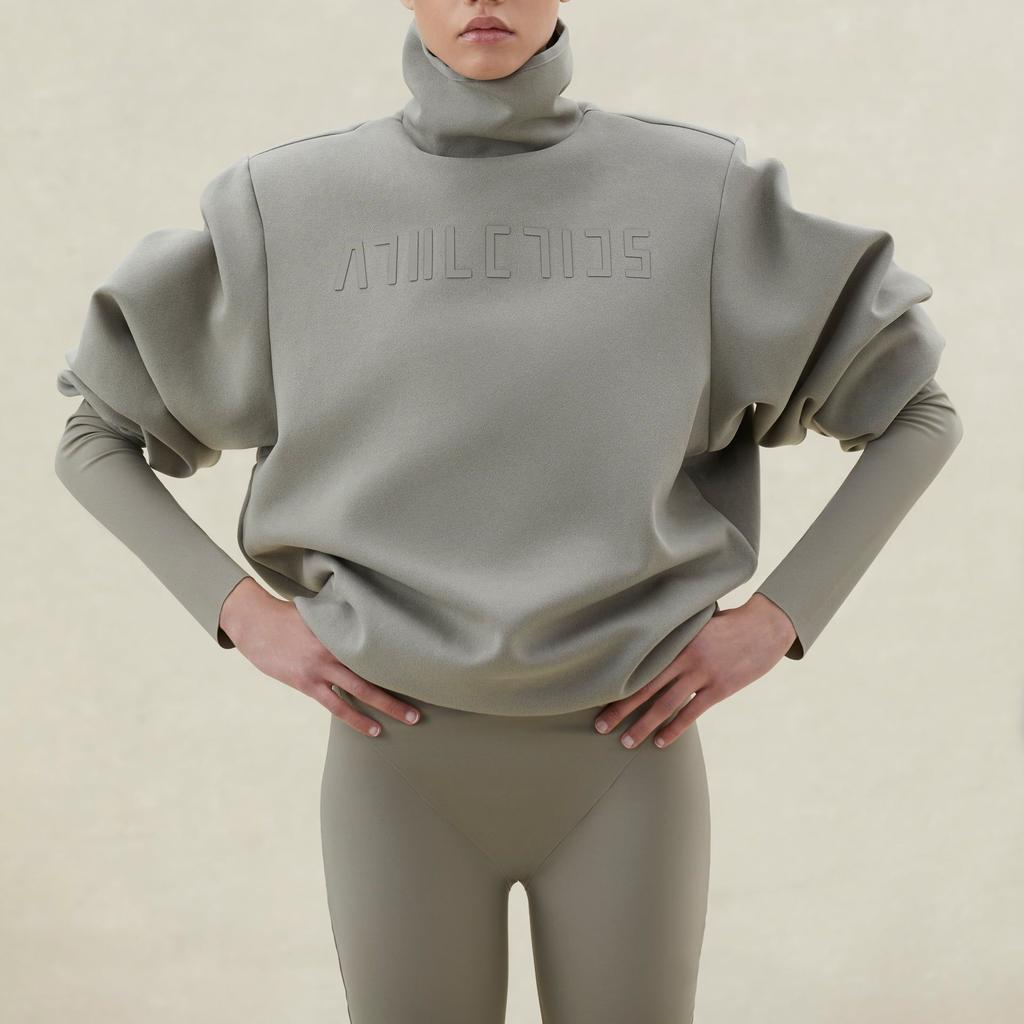 Fear Of God X Adidas Athletics FW23 Double-Sided Logo Mock Neck Knit Sweater Women Sweater Clay IY0942