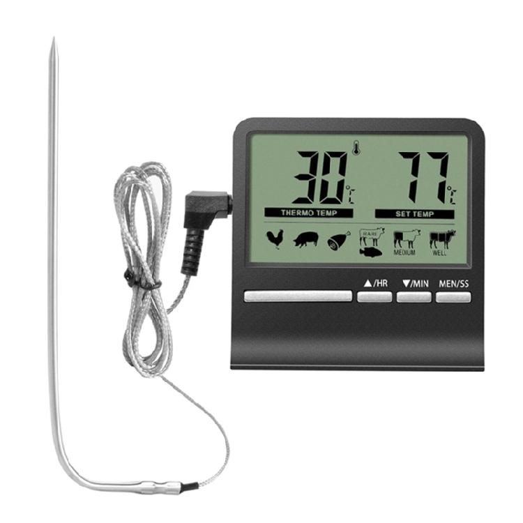 

Digital Food Thermometer For Meat Water Milk Cooking Food Probes for BBQ Oven чорний