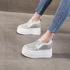 HC5861-1 Small Thick-soled Inner Height Increase Versatile Loafers Women's Spring New Rhinestone Casual Board Shoes