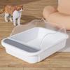 Large Semi-Enclosed Cat Litter Box - High Sides Removable Kitty Litter Pan Suitable for Cats/Kittens Rabbits & Small Animals
