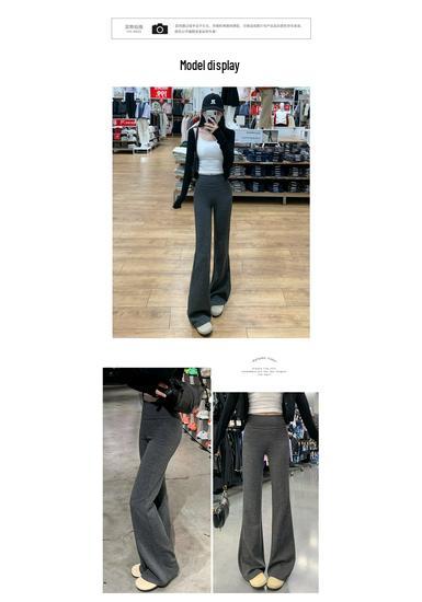 Women's Slimming Low-Waist Gray Flare Yoga Pants - 2026 Spring Collection