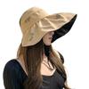 Sun Protection Wide Brim Hat With Breathable Polyester For Women Summer Beach Sun Hat