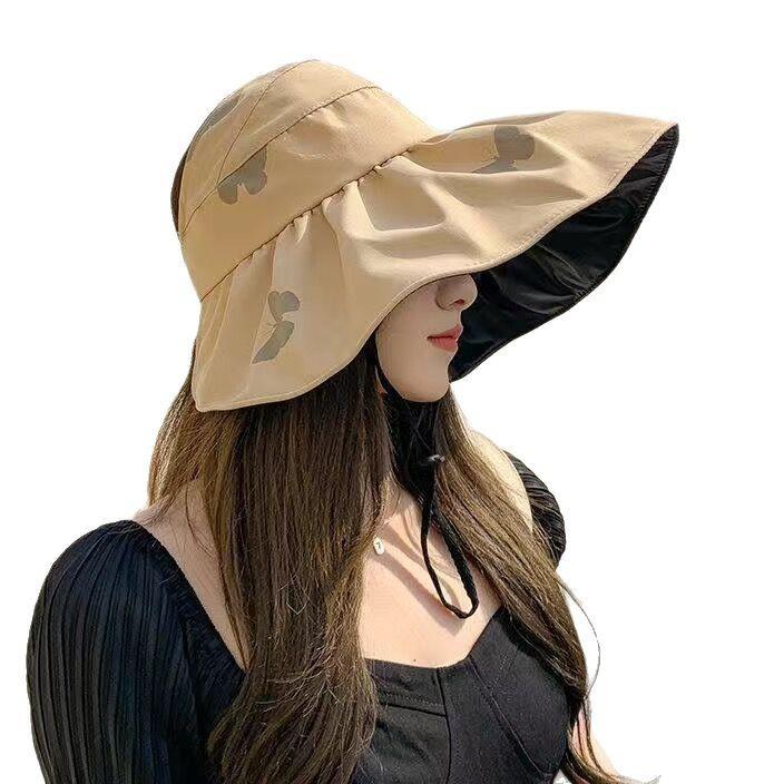 Sun Protection Wide Brim Hat With Breathable Polyester For Women Summer Beach Sun Hat