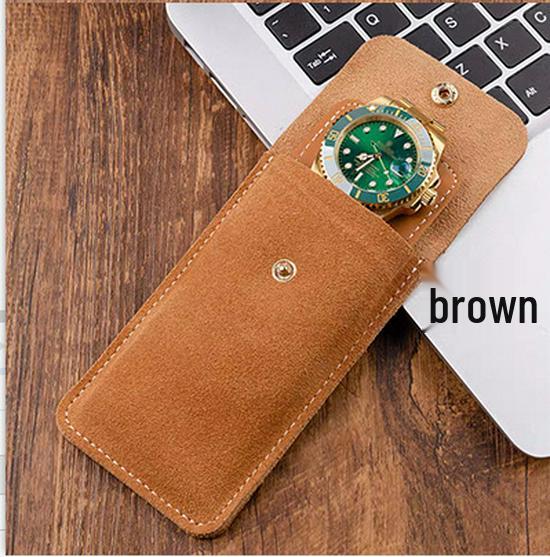 Green Ghost PU Leather Watch Travel Case: Portable Mechanical Watch Protection Bag