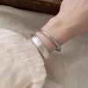 Ancient Matte Silver Plain Ring Bracelet Light Luxury Niche Exquisite Stacked Bracelet Women's Model