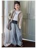 2025 Girls' Spring/Autumn Cardigan & Wide-Leg Pants Set - Hooded Casual Two-Piece Outfit