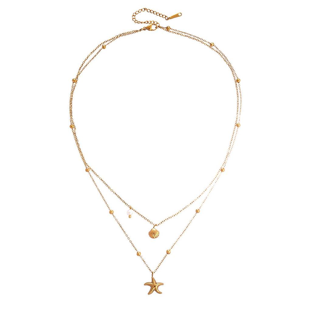 Zircon Heart Stainless Steel Necklace – Elegant Clavicle Chain for Women