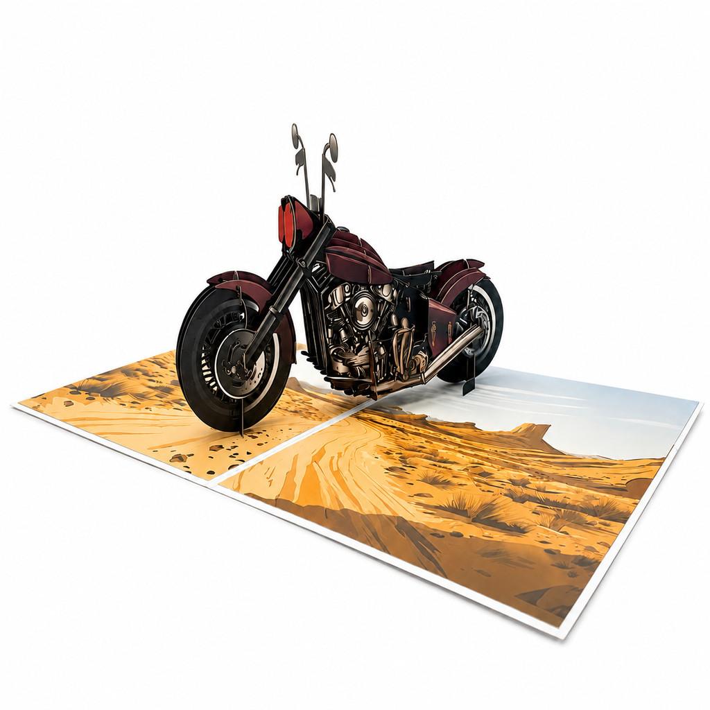 Modern Motorcycle 3d Pop Up Card For Birthday Gift For Dad