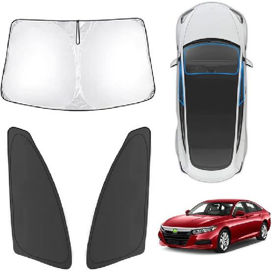 Karltys 3PCS Front And Side Windshield Sun Shade For 2015-2024 2025 Jeep Renegade, Reflective Window Sunshade Fit Renegade, Foldable Sun Shield Sun