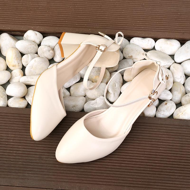 Spring Summer Fairy Style Thin-Strap High Heels Bowknot with Golden Buckle Comfortable Versatile