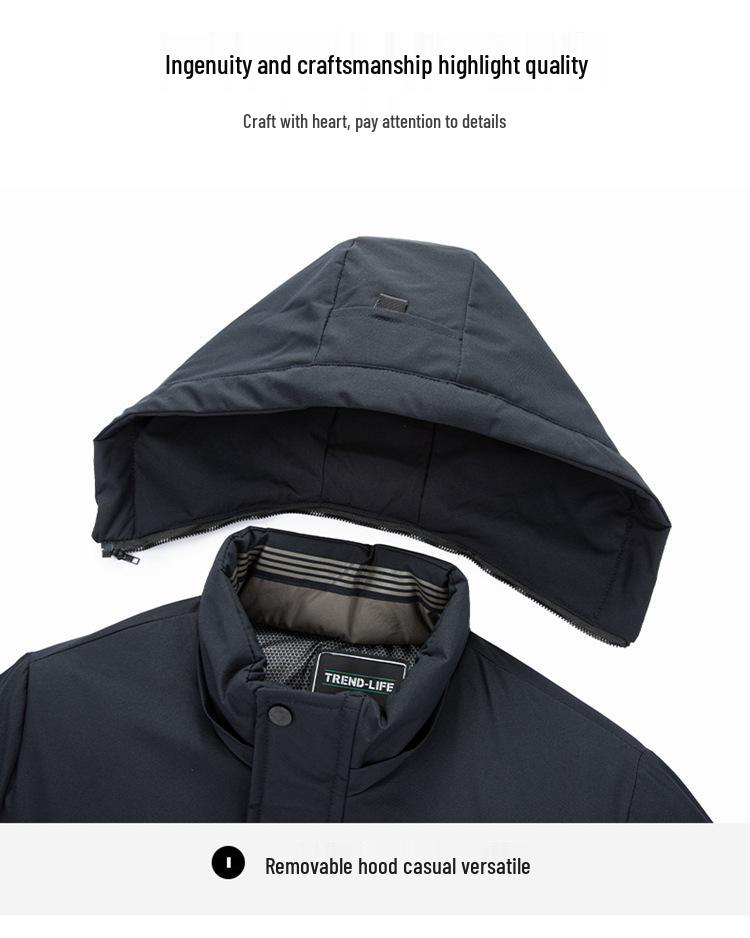 Winter 2025 Men's Windproof 3D Cotton Jacket: Thickened, Warm, Cold-Resistant, with Detachable Hood