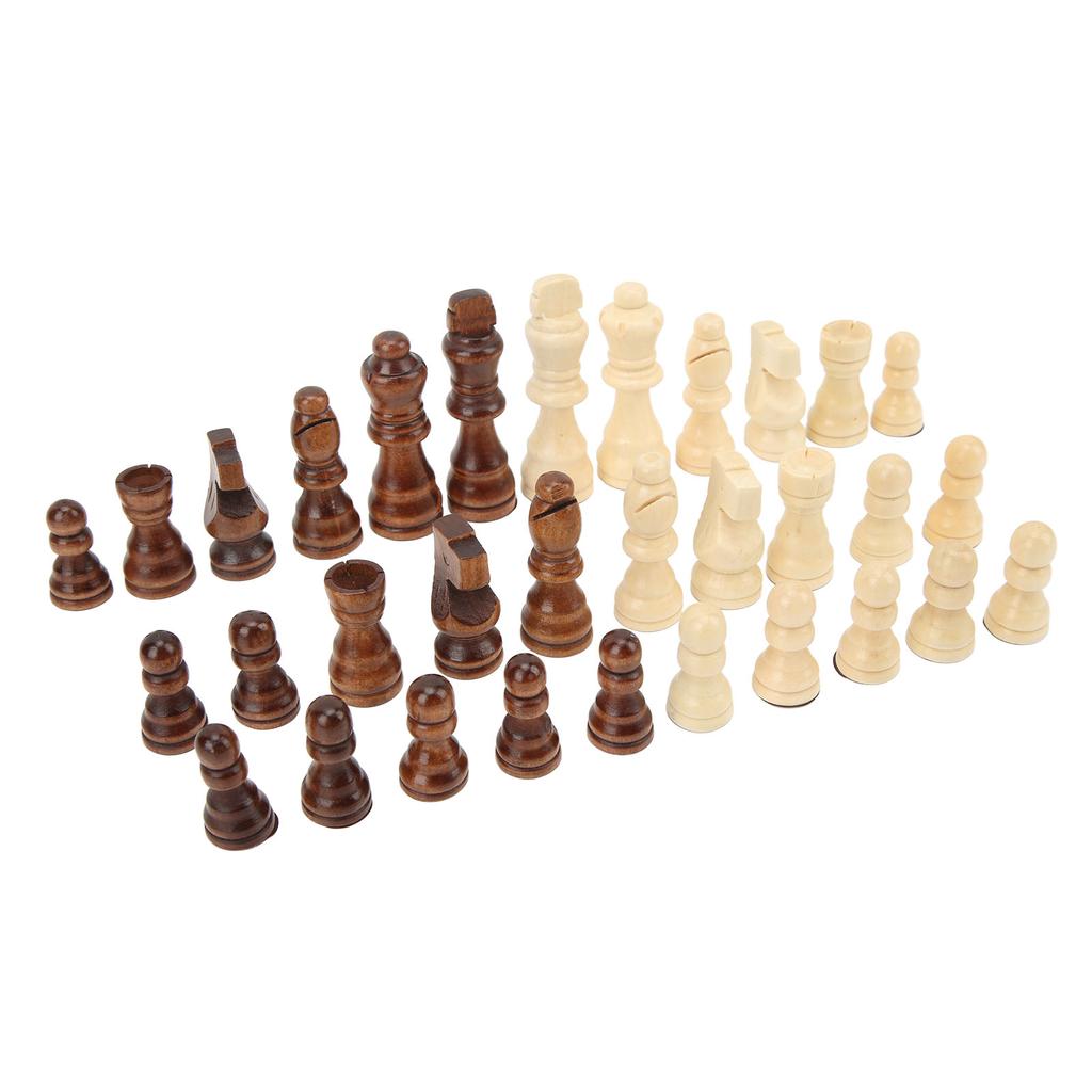 32PCS International Chess Pieces Dual Color Wooden Chess Figures Children Entertainment Toys