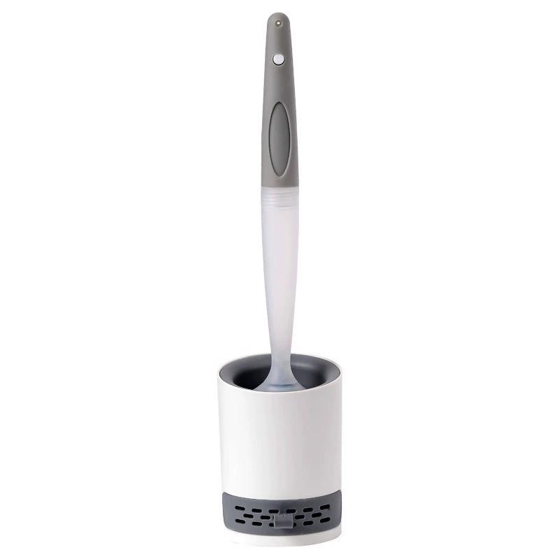 Silicone Toilet Brush with Spray Water and Soft Bristles for No Dead Corners