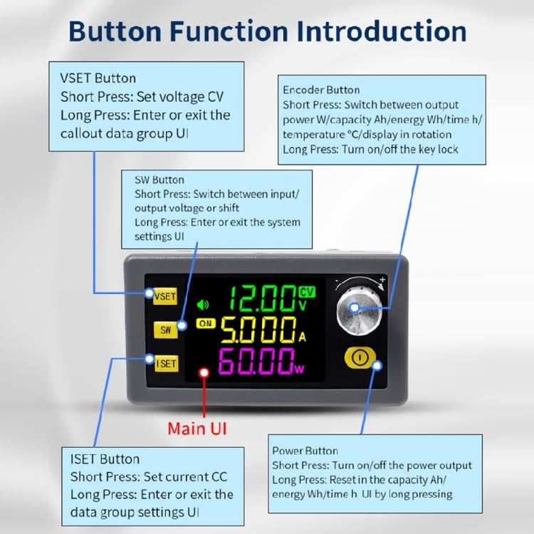 Adjustable Direct Current Bucking Converter Reduced Voltage Regulator Power Module 6-36V To 0-36V Voltage Stabilizer