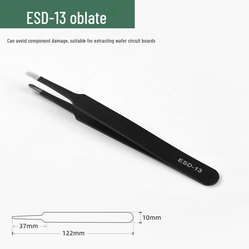 Black Stainless Steel Antistatic Precision Tweezers for Eyelash Extensions and Bird's Nest Plucking.