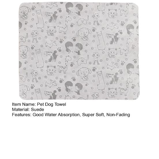 Ręcznik dla psa Bardzo miękki Super chłonny Szybkoschnący Odporny na zużycie Wielokrotnego użytku Nadruk z kreskówki Zwierzę pies