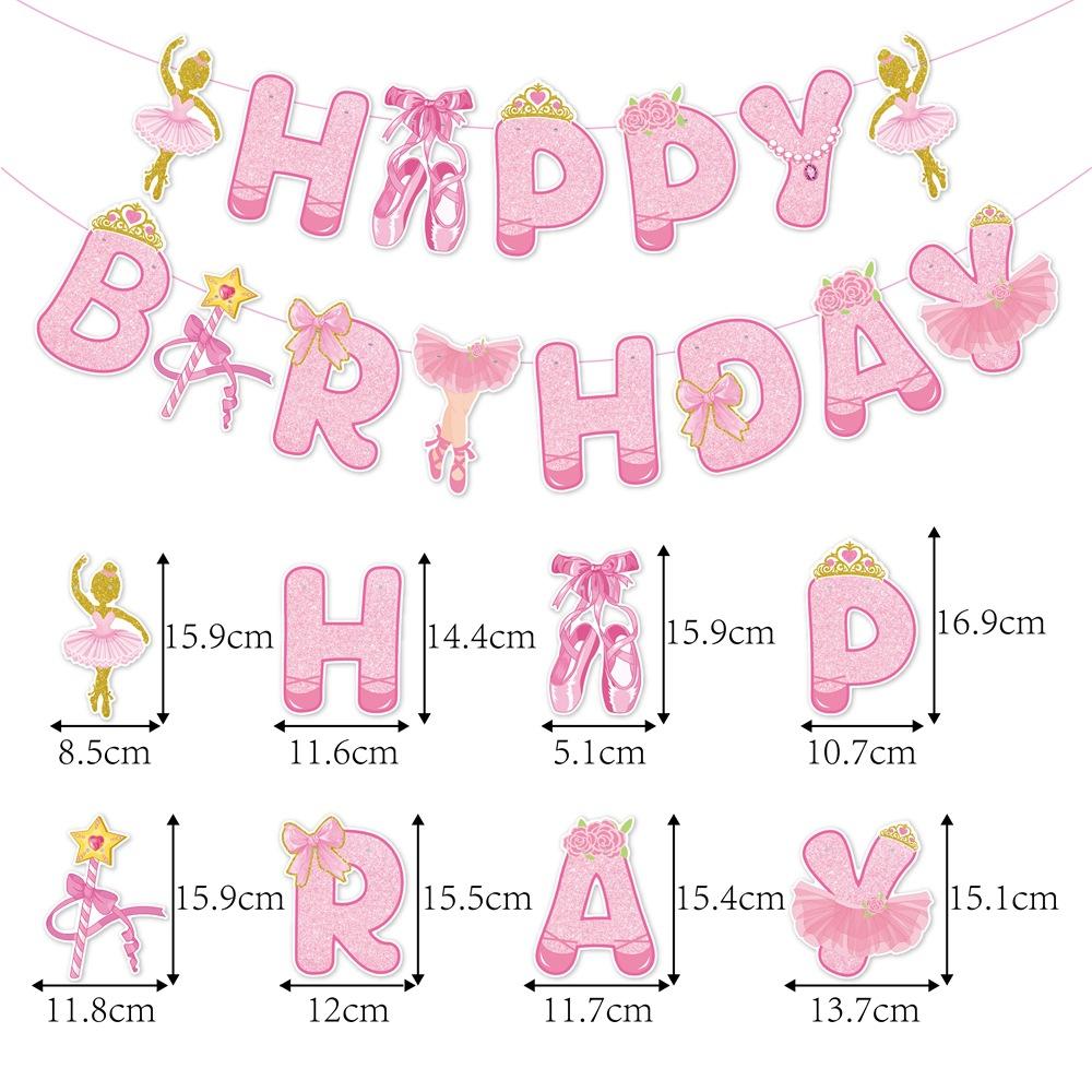 Birthday Ballet-themed Party Set Birthday Party Background Flag Raising Ballet Spiral Pendant
