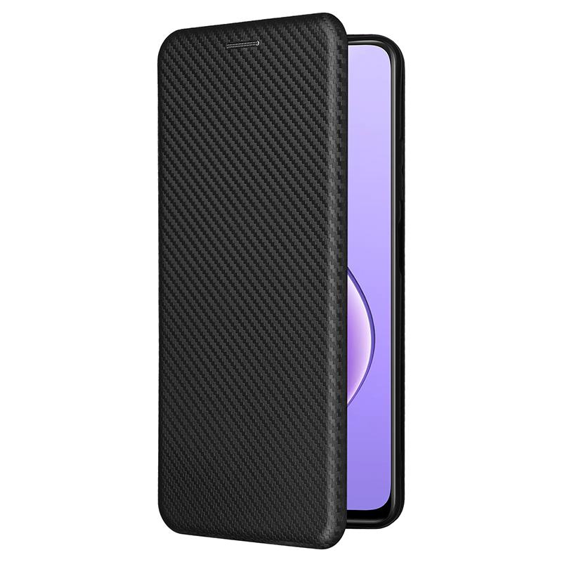 For Realme 12 5G/12x 5G Case Card Slots Carbon Fiber Texture Phone Cover