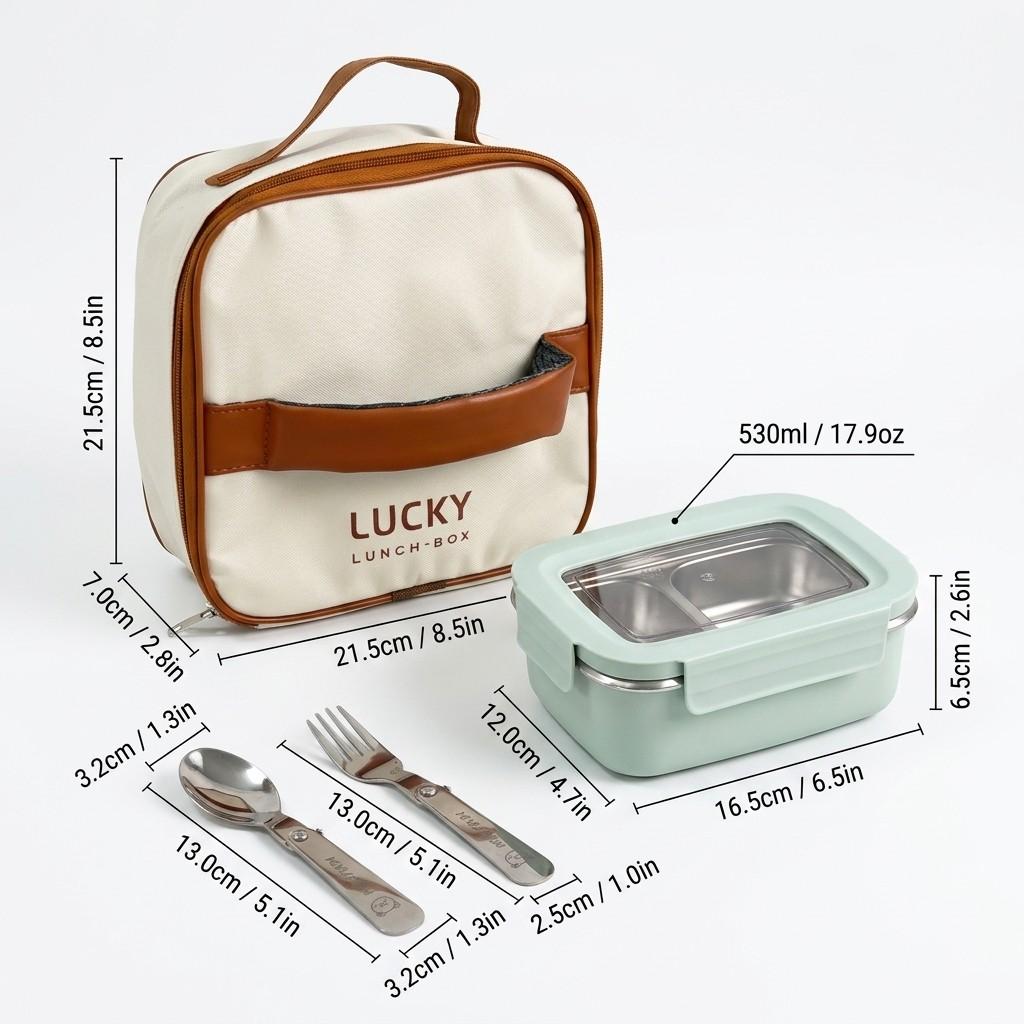 304 Stainless Steel Bento Lunch Box For Kids Students Portable Sealed Fruit Salad Food Container With Compartment Microwave Safe
