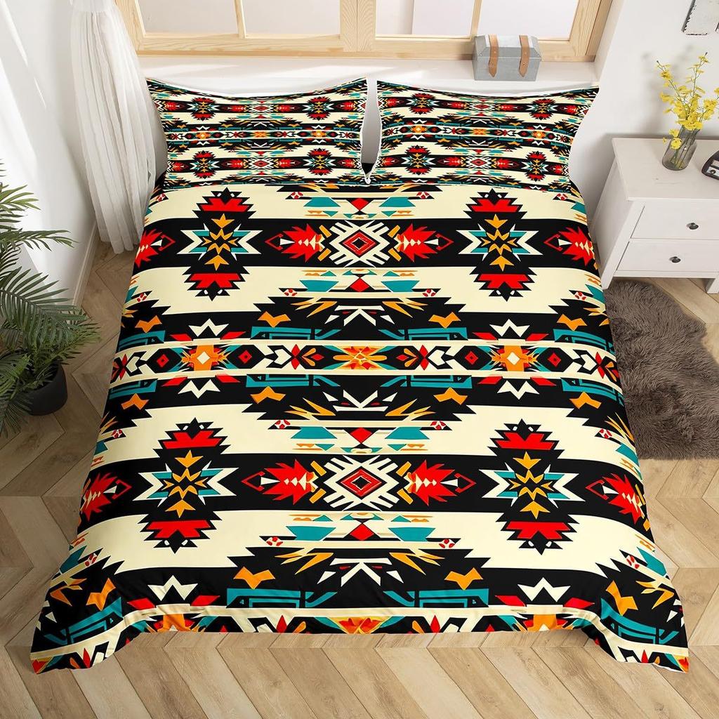 Western Farm Animal Leather Three-Piece Quilt Cover 3D Digital Printing Bedding Set
