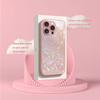 Dreamy Glitter Pattern Pink Metallic Tempered Glass Phone Case For iPhone 11 12 13 14 15 16 17 Pro Max 15 Plus 17 Air 16E Cover