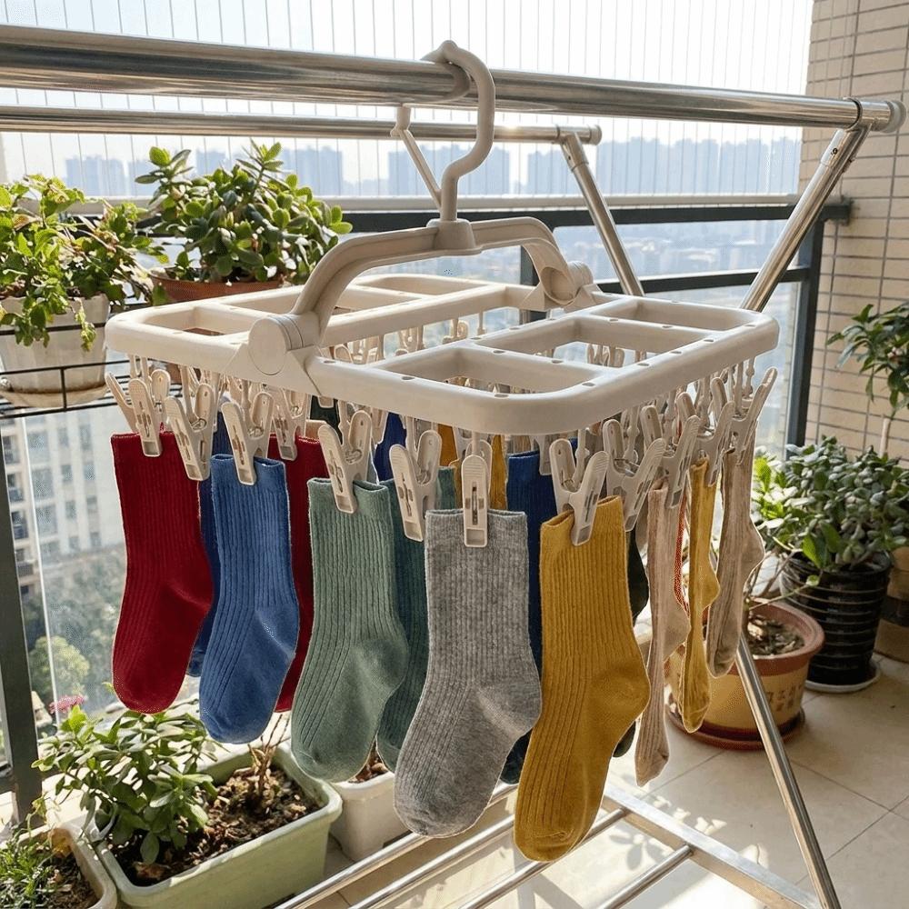 Plastic Socks Drying Clips Windproof Hanging Underwear Clips Sock Underwear Rack Apartment
