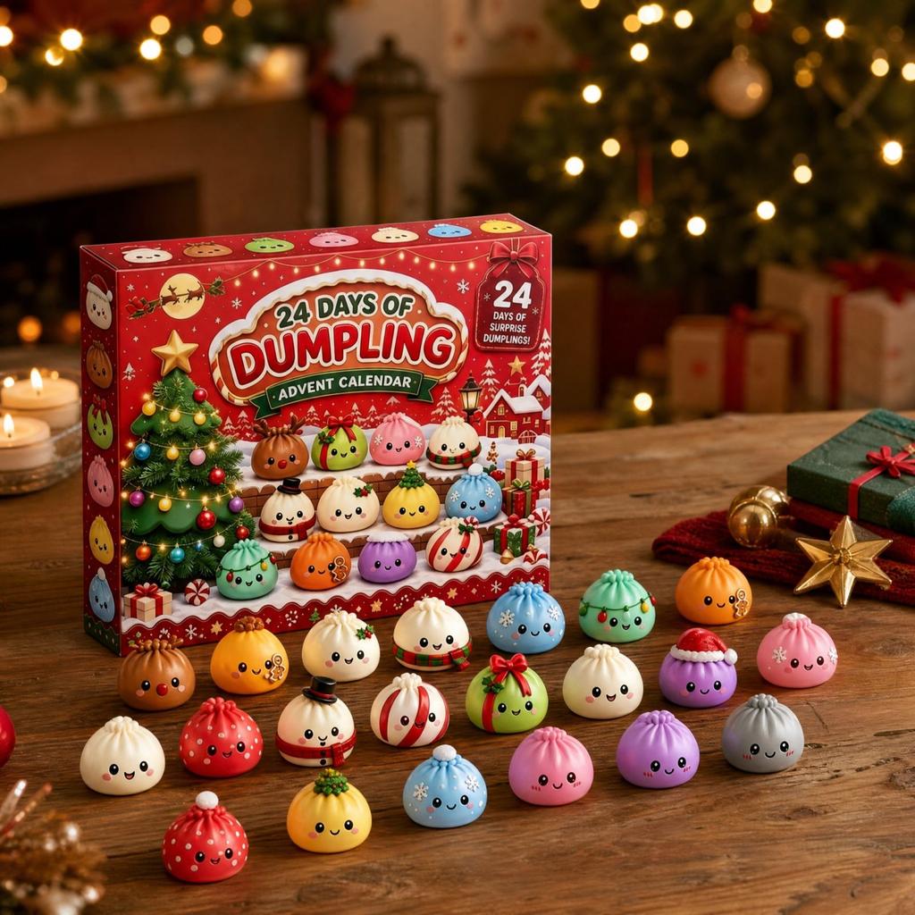 Christmas Countdown with Bun Shaped Toy Surprise Gift for Kids