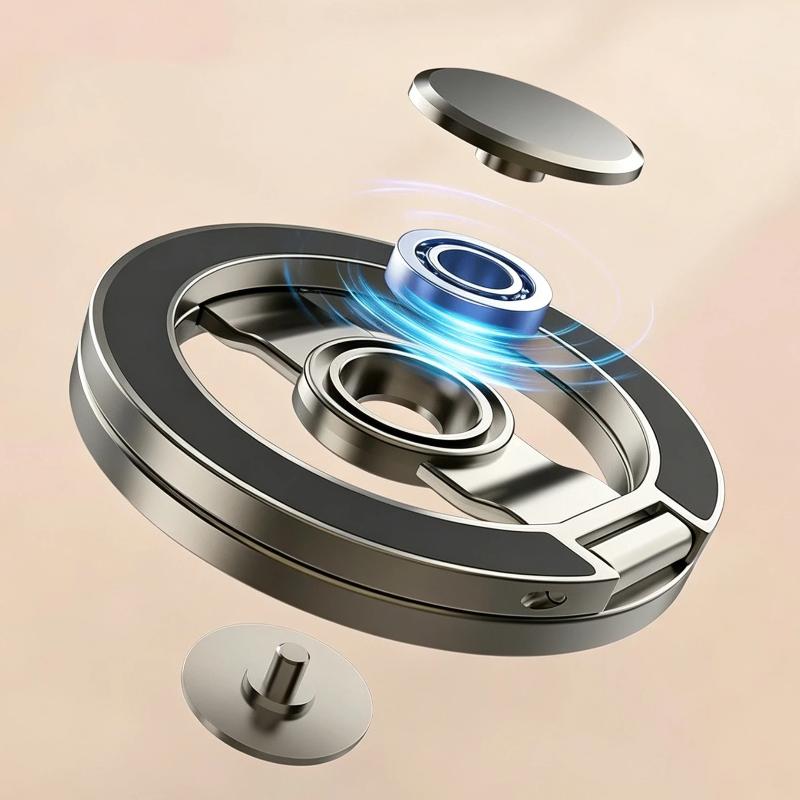 1Pcs 360° Rotating Stand Foldable Double-Sided Phone Holder With Strong Magnet Finger Grip For Phone 17/16/15/14/13