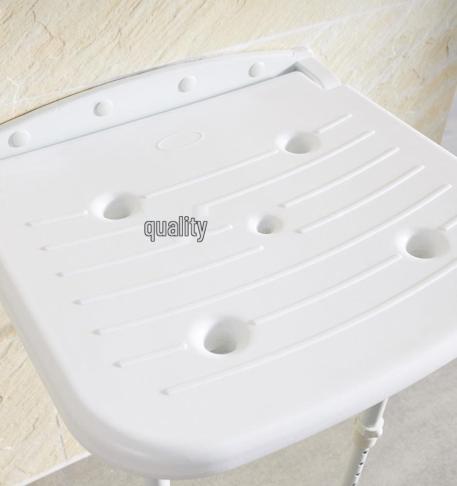 Non-Slip Aluminum Alloy Folding Wall Chair - Blue Bath Stool for Barrier-Free Bathroom Safety