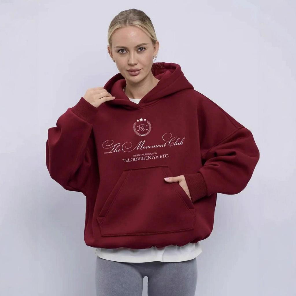 Trendy Women's Fleece Letter Hoodie - Stylish and Versatile Couple's Autumn/Winter Sweatshirt