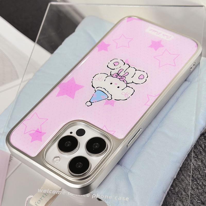 Zhitai Electroplated Silver-Edge Drip Glue Case for iPhone 15/14 & Huawei Mate 60 Pro