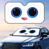 White Pink Cute Eye Sun Visor Foldable Universal Car Windshield Sun Shade UV Protection Heat Insulation Foldable Cover
