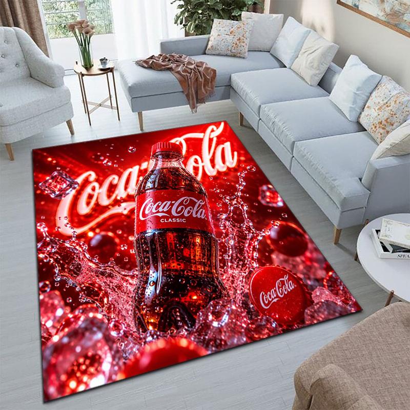 Christmas Gift Halloween Themed Cola Beverage Coca Cola Carpet Is Suitable for Living Room and Bedroom Doormats Office Balcony Decorative Carpet V26